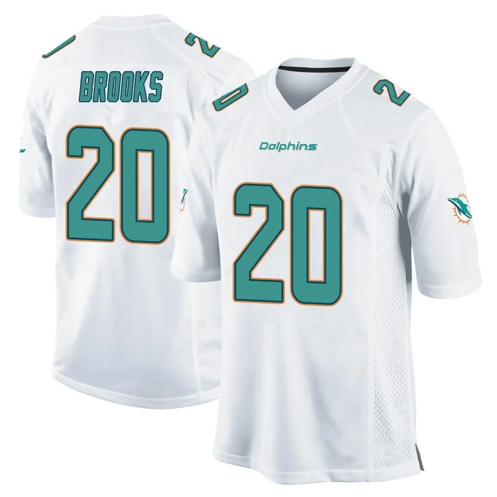 M.Dolphins #20 Jordyn Brooks Player White Home Game Gdoa Stitched Jerseys