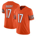 C.Bears #17 Tyson Bagent Player Orange Vapor F.U.S.E. Limited Home Game Gdoa Stitched Jerseys