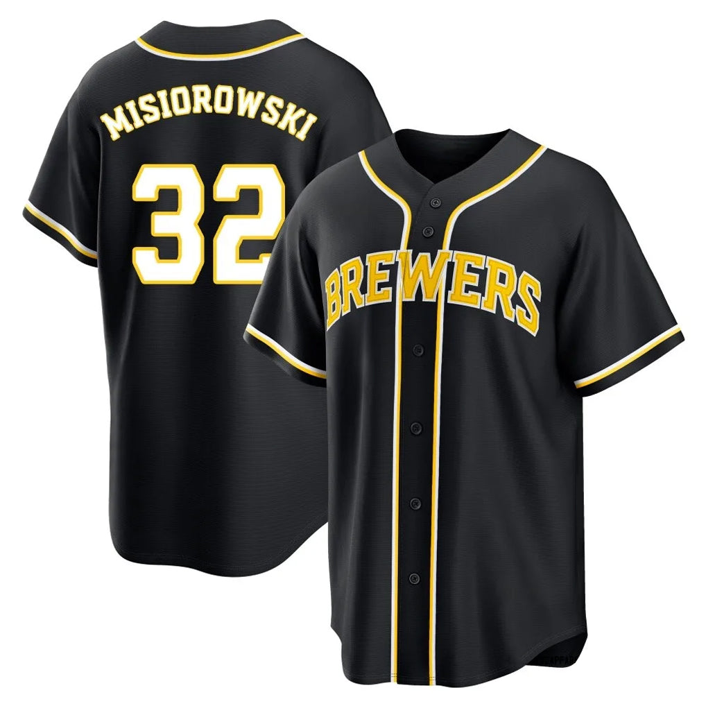 M.Brewers #32 Jacob Misiorowski Player Black Fashion Out Home Game Fdoa Stitched Jerseys