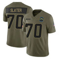 LA.Chargers #70 Rashawn Slater Player Olive 2025 Salute To Service Limited Game Gdoa Stitched Jerseys