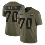 LA.Chargers #70 Rashawn Slater Player Olive 2025 Salute To Service Limited Game Gdoa Stitched Jerseys