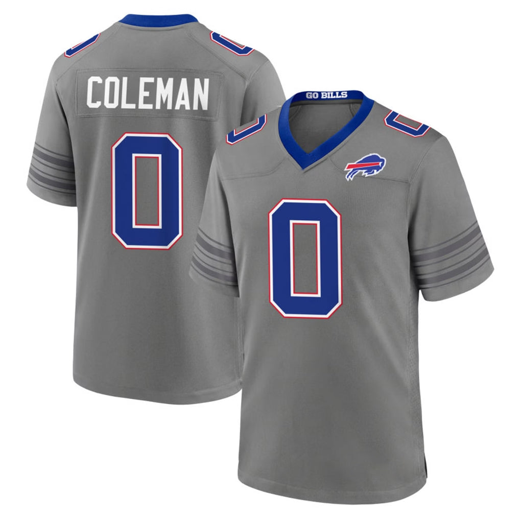 B.Bills #0 Keon Coleman Player Gray Nickel City Home Game Gdoa Stitched Jerseys