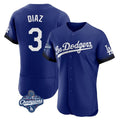 LA.Dodgers #3 Edwin D¨ªaz Player Royal World Series Meet City Connect Elite Home Fdoa Stitched Jerseys