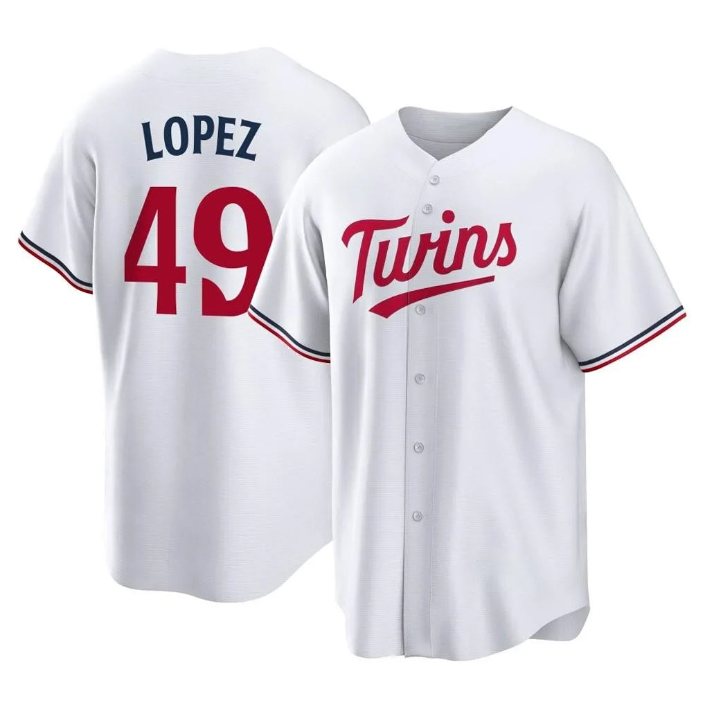 M.Twins #49 Pablo Lopez Player White Home Game Fdoa Stitched Jerseys