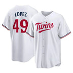 M.Twins #49 Pablo Lopez Player White Home Game Fdoa Stitched Jerseys