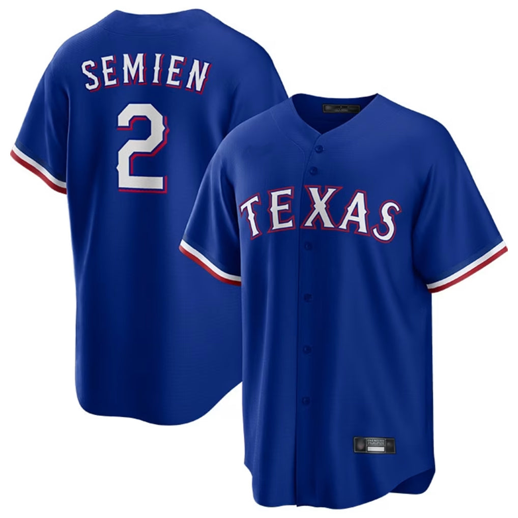 T.Rangers #2 Marcus Semien Player Royal Home Game Fdoa Stitched Jerseys