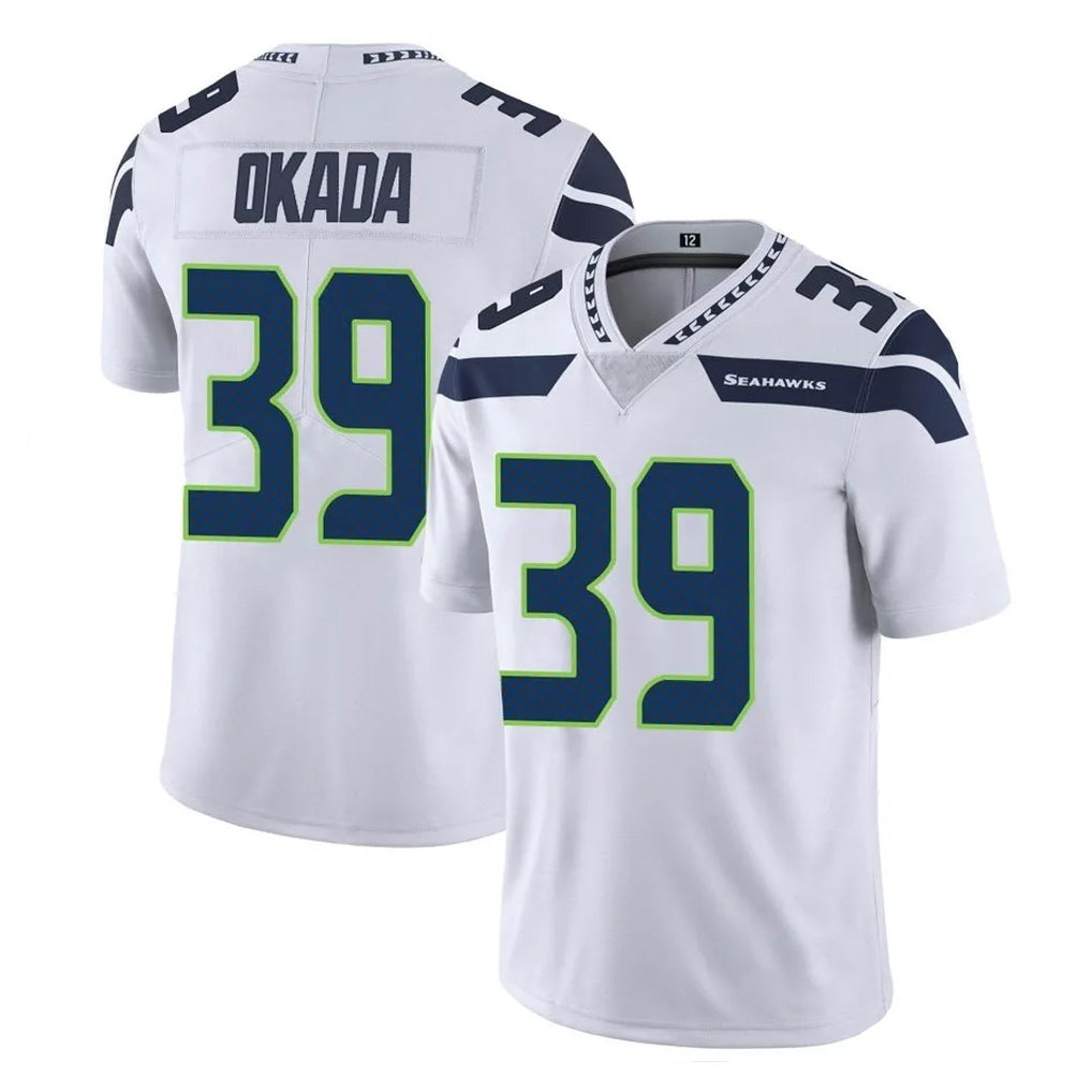 S.Seahawks #39 Ty Okada Player White Limited Vapor Untouchable Home Game Gdoa Stitched Jerseys