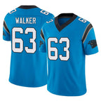 C.Panthers #63 Rasheed Walker Player Blue Vapor F.U.S.E. Limited Home Game Gdoa Stitched Jerseys