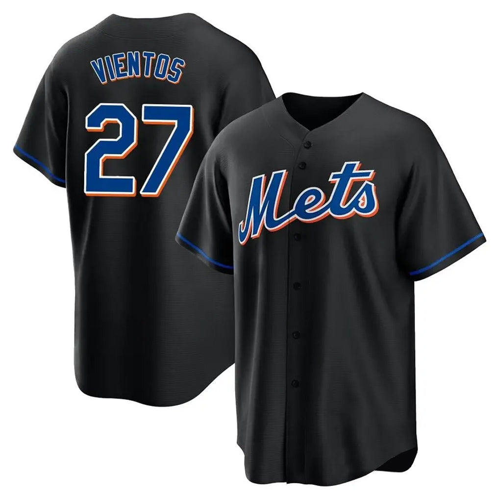 NY.Mets #27 Mark Vientos Player Black Replica Home Game Fdoa Stitched Jerseys