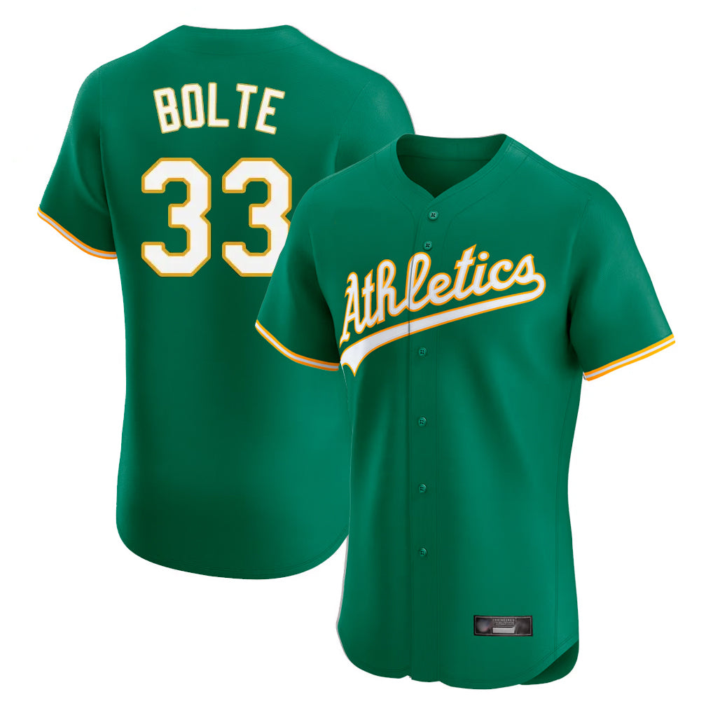 Athletics #33 Henry Bolte Player Kelly Green Limited Elite Home Game Gdoa Stitched Jerseys
