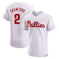 P.Phillies #2 Justin Crawford Player White Home Limited Elite Fdoa Stitched Jerseys