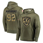 B.Ravens #92 Nnamdi Madubuike Player Olive Salute to Service Pullover Hoodie Gdoa Stitched Jerseys