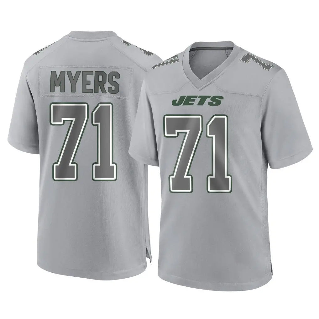 NY.Jets #71 Josh Myers Player Gray Limited Atmosphere Fashion Home Game Gdoa Stitched Jerseys