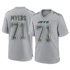 NY.Jets #71 Josh Myers Player Gray Limited Atmosphere Fashion Home Game Gdoa Stitched Jerseys