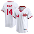 C.Reds #14 Pete Rose Player White Cooperstown Collection Limited T-shirt Home Gdoa Stitched Jerseys