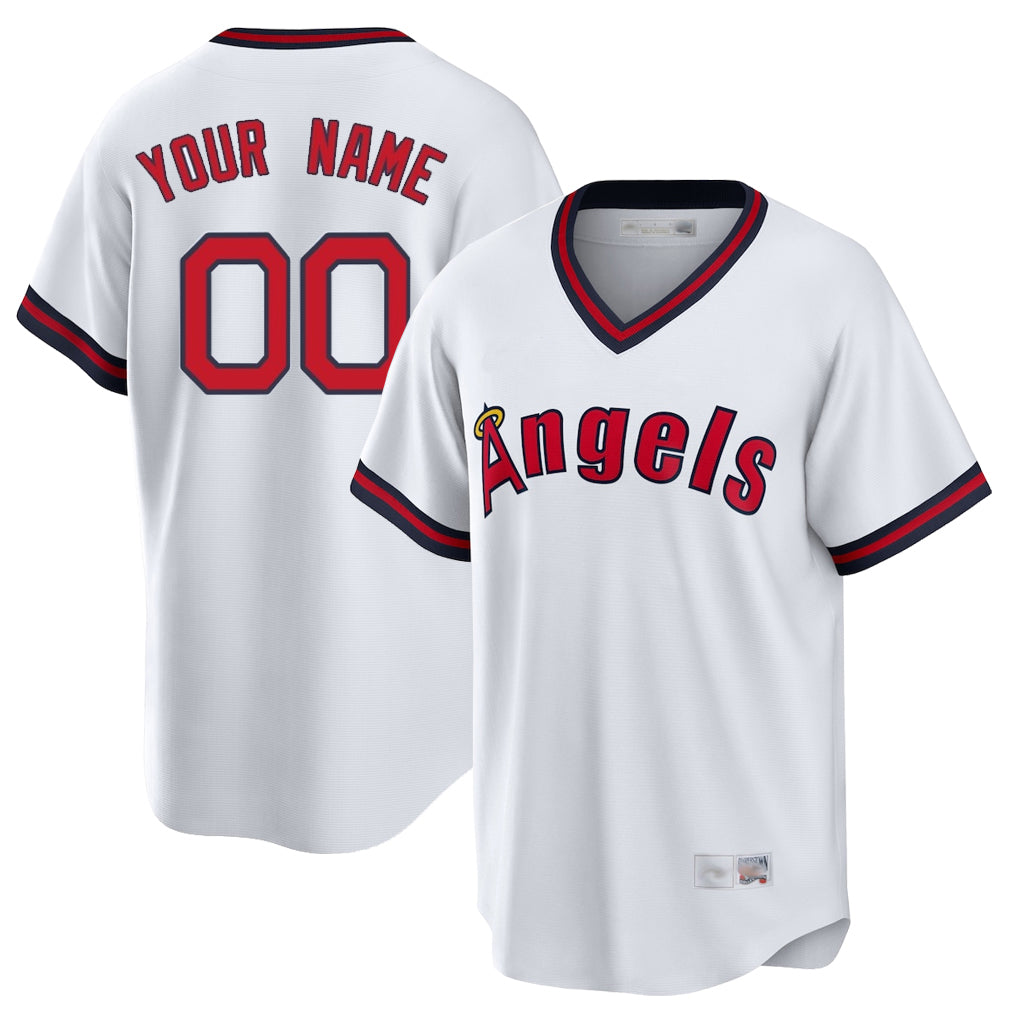 Custom LA.Angels White T-shirt Home Game Any Name & Number Gdoa Stitched Jerseys