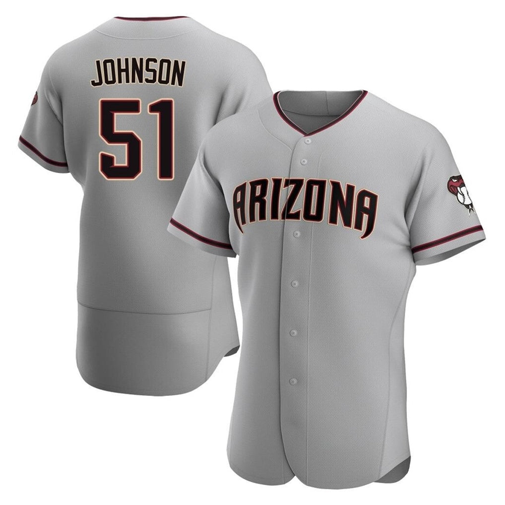 A.Diamondbacks #51 Randy Johnson Player Gray Road Limited Elite Home Game Gdoa Stitched Jerseys