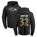 B.Ravens #32 Trenton Simpson Player Black Pullover Hoodie Gdoa Stitched Jerseys