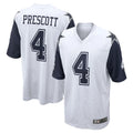 D.Cowboys #4 Dak Prescott Player White-Navy Home Game Gdoa Stitched Jerseys