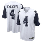 D.Cowboys #4 Dak Prescott Player White-Navy Home Game Gdoa Stitched Jerseys