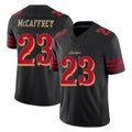SF.49ers #23 Christian McCaffrey Player Black Limited Rivalries Collection Home Game Gdoa Stitched Jerseys