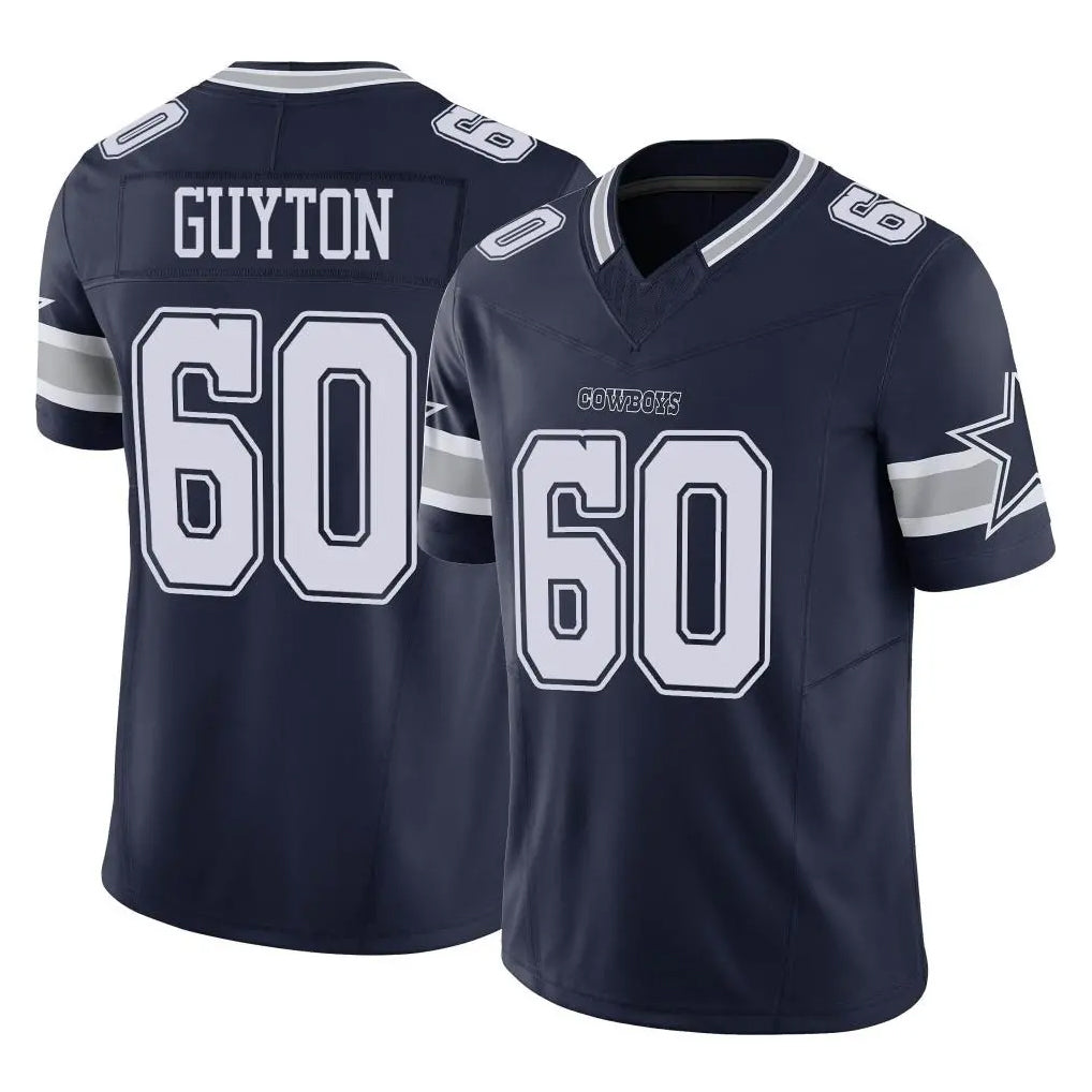 D.Cowboys #60 Tyler Guyton Player Navy Limited Vapor F.U.S.E. Home Game Gdoa Stitched Jerseys