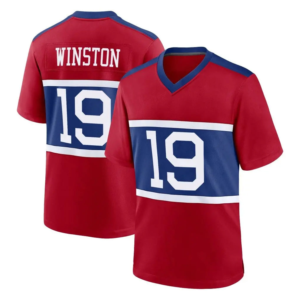 NY.Giants #19 Jameis Winston Player Red Century Home Game Gdoa Stitched Jerseys