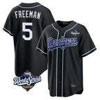 LA.Dodgers #5 Freddie Freeman Player Black World Series Black Carbon Limited Home Fdoa Stitched Jerseys