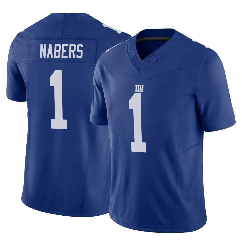 NY.Giants #1 Malik Nabers Player Royal Limited Vapor F.U.S.E. Home Game Gdoa Stitched Jerseys