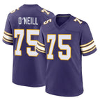 M.Vikings #75 Brian O'Neill Player Purple Classic Home Game Gdoa Stitched Jerseys
