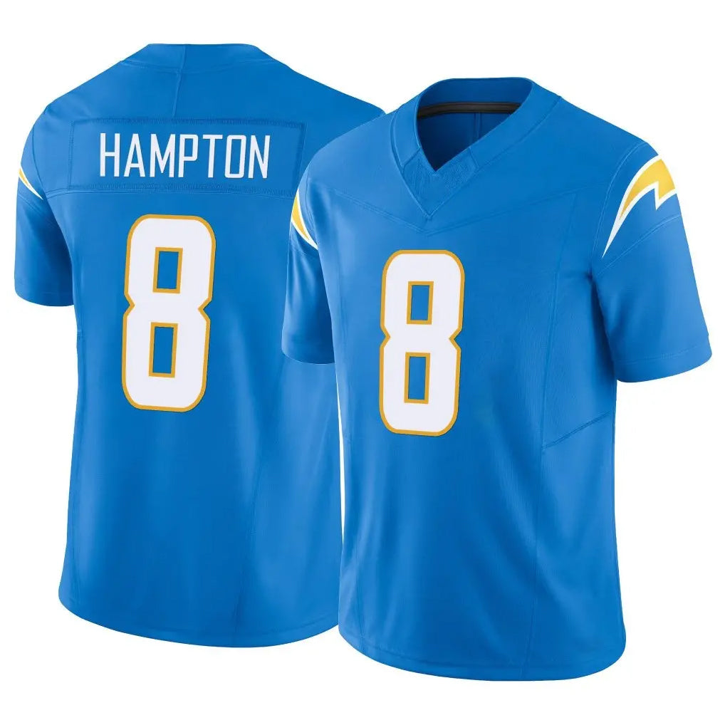 LA.Chargers #8 Omarion Hampton Player Blue Limited Vapor F.U.S.E. Home Game Gdoa Stitched Jerseys