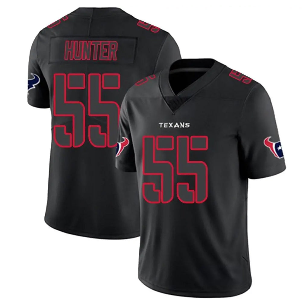 H.Texans #55 Danielle Hunter Player Black Impact Limited Game Gdoa Stitched Jerseys