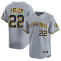M.Brewers #22 Christian Yelich Player Gray Home Limited Fdoa Stitched Jerseys