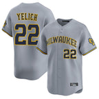 M.Brewers #22 Christian Yelich Player Gray Home Limited Fdoa Stitched Jerseys