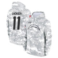 LA.Chargers #11 Cameron Dicker Player Arctic Camo Salute to Service Hoodies Limited Game Gdoa Stitched Jerseys