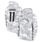LA.Chargers #11 Cameron Dicker Player Arctic Camo Salute to Service Hoodies Limited Game Gdoa Stitched Jerseys