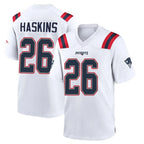 NE.Patriots #26 Hassan Haskins Player White Home Game Gdoa Stitched Jerseys