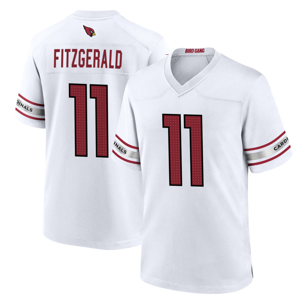 A.Cardinals #11 Larry Fitzgerald Player White Home Game Gdoa Stitched Jerseys
