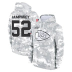 KC.Chiefs #52 Creed Humphrey Player Arctic Camo Salute to Service Hoodies Limited Game Gdoa Stitched Jerseys