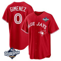 T.Blue Jays #0 Andres Gimenez Player Red 2025 World Series Limited Fdoa Stitched Jerseys