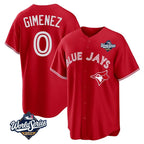 T.Blue Jays #0 Andres Gimenez Player Red 2025 World Series Limited Fdoa Stitched Jerseys