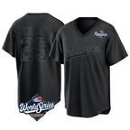 LA.Dodgers #25 Tommy Edman Player Black World Series Pitch Fashion T-shirt Fdoa Stitched Jerseys