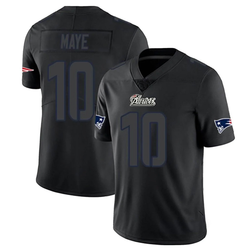 NE.Patriots #10 Drake Maye Player Black Impact LImited Home Game Gdoa Stitched Jerseys