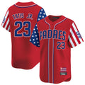 S.Diego Padres #23 Fernando Tatis Jr Player Red Independence Day Home Limited Fdoa Stitched Jerseys