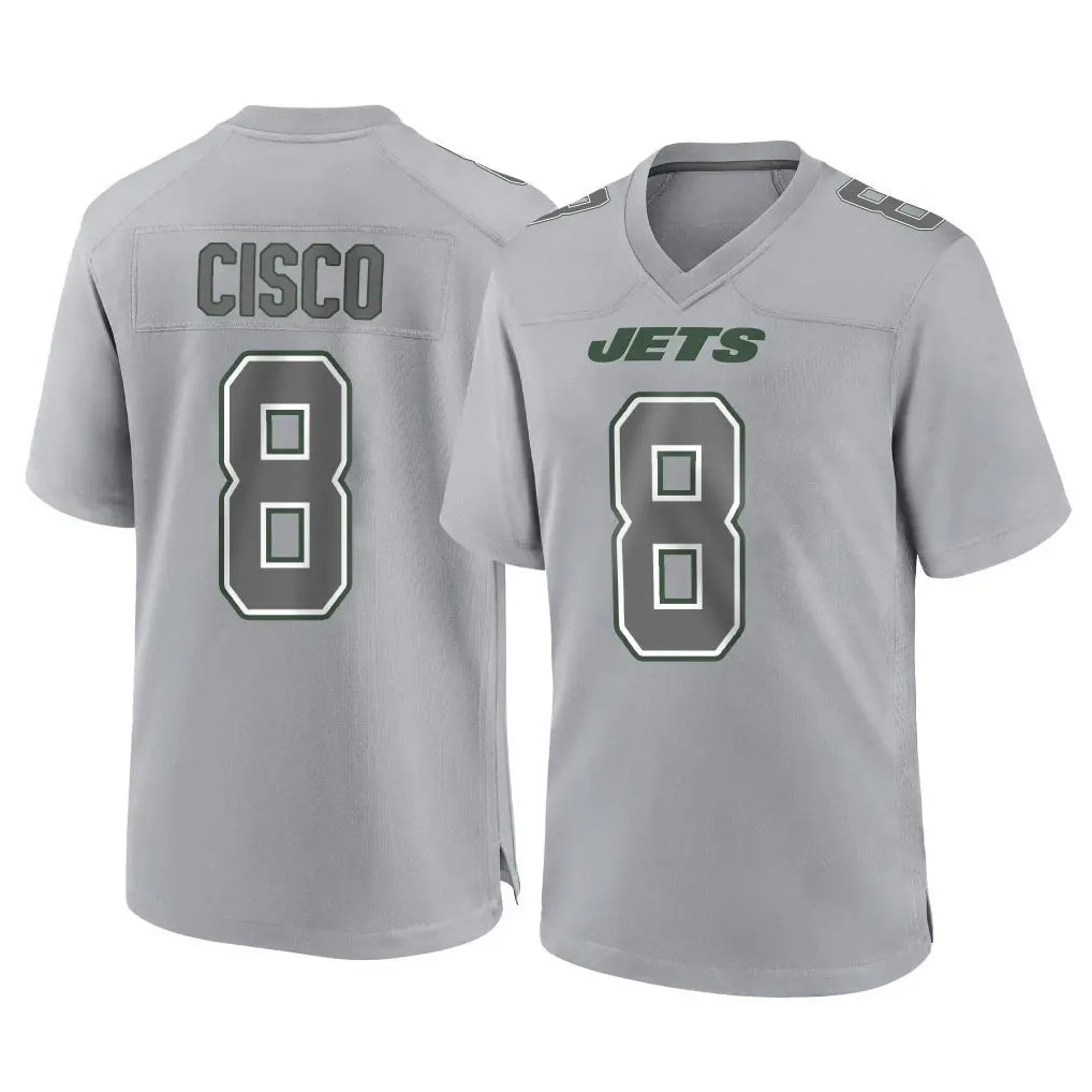 NY.Jets #8 Andre Cisco Player Gray Limited Atmosphere Fashion Home Game Gdoa Stitched Jerseys