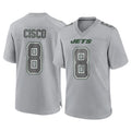NY.Jets #8 Andre Cisco Player Gray Limited Atmosphere Fashion Home Game Gdoa Stitched Jerseys