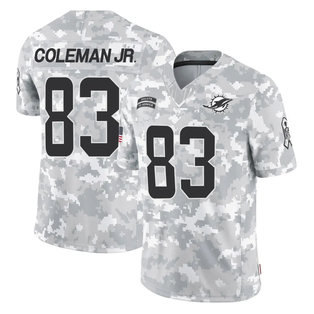 M.Dolphins #83 Kevin Coleman Jr. Player Arctic Camo Salute To Service Limited Game Gdoa Stitched Jerseys