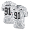 B.Bills #91 Ed Oliver Player Arctic Camo Salute to Service Limited Game Gdoa Stitched Jerseys