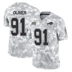 B.Bills #91 Ed Oliver Player Arctic Camo Salute to Service Limited Game Gdoa Stitched Jerseys