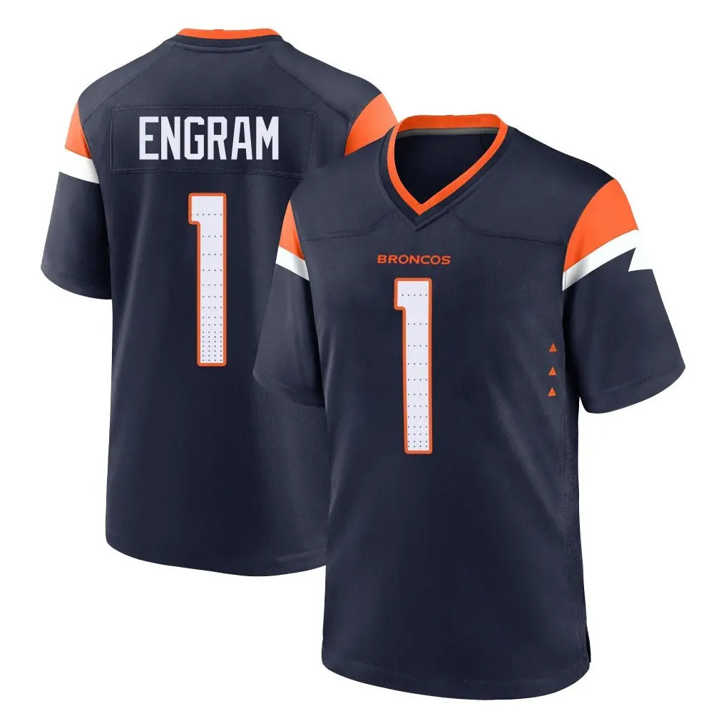 D.Broncos #1 Evan Engram Player Navy Home Game Gdoa Stitched Jerseys